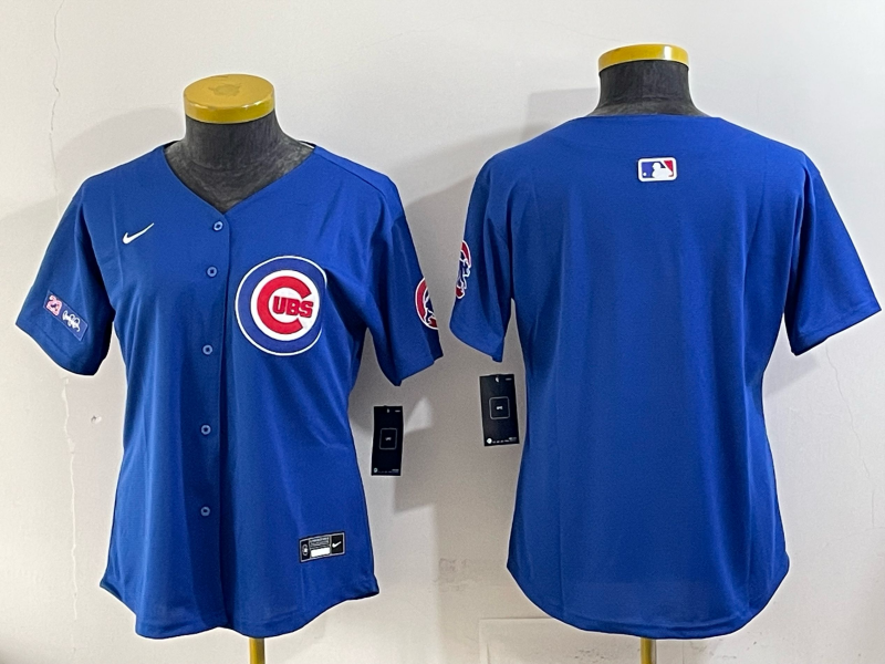 Women Chicago Cubs blank blue 2025 Nike MLB jersey 004